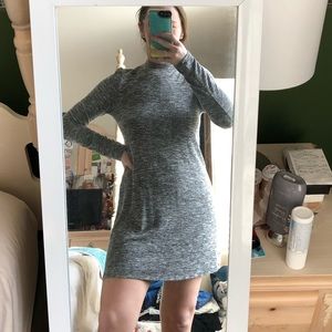 Gray sweater dress with cut out
